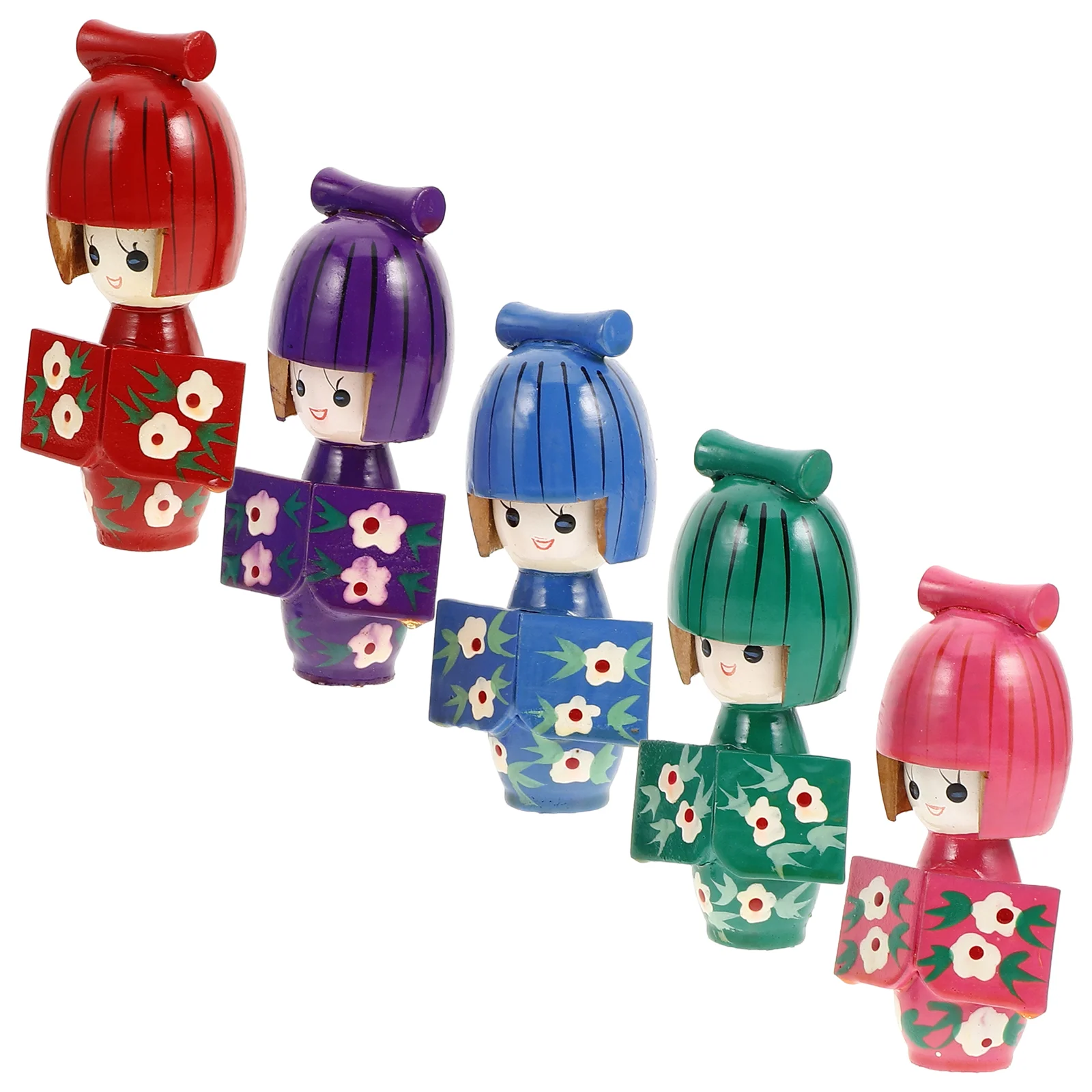 5 шт. кимоно куклы японские самурай мини домашняя деревянная фигурка сувениры