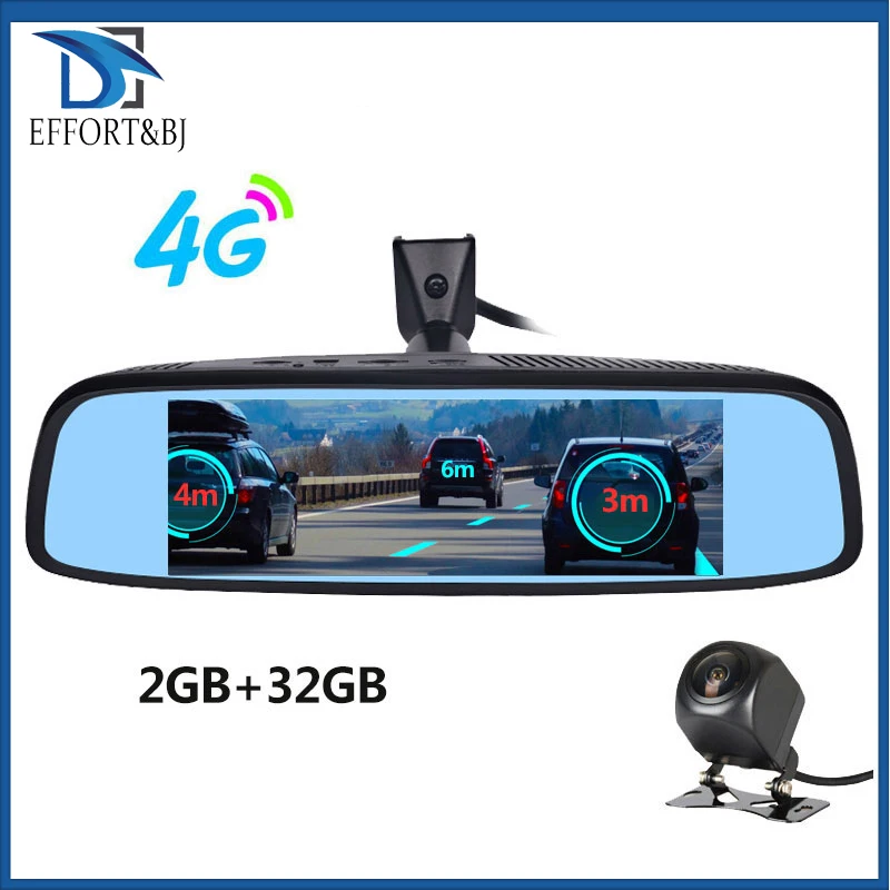

Effort&BJ 8'' Rear View Mirror Car DVR 4G Android 2GB+32GB Dash Cam HD 1080P Night Vision Auto Camera GPS WIFI ADAS Registrar