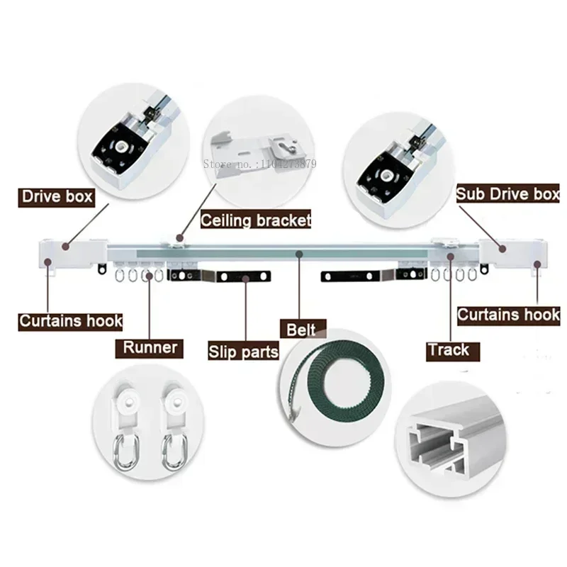 Aqara Smart Electric Curtain Track в комплекте C3 Motor Zigbee 3.0 Super Silent Private Custom Curtain Rail Set System Control (art.: 3920d445e12ac) - 3920d445e12ac