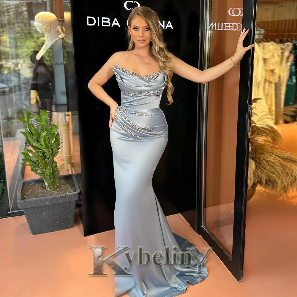 

Kybeliny Modern Mermaid Crystals Prom Dresses For Woman 2024 Sleeveless Evening Gowns Vestidos De Fiesta Party Made To Order