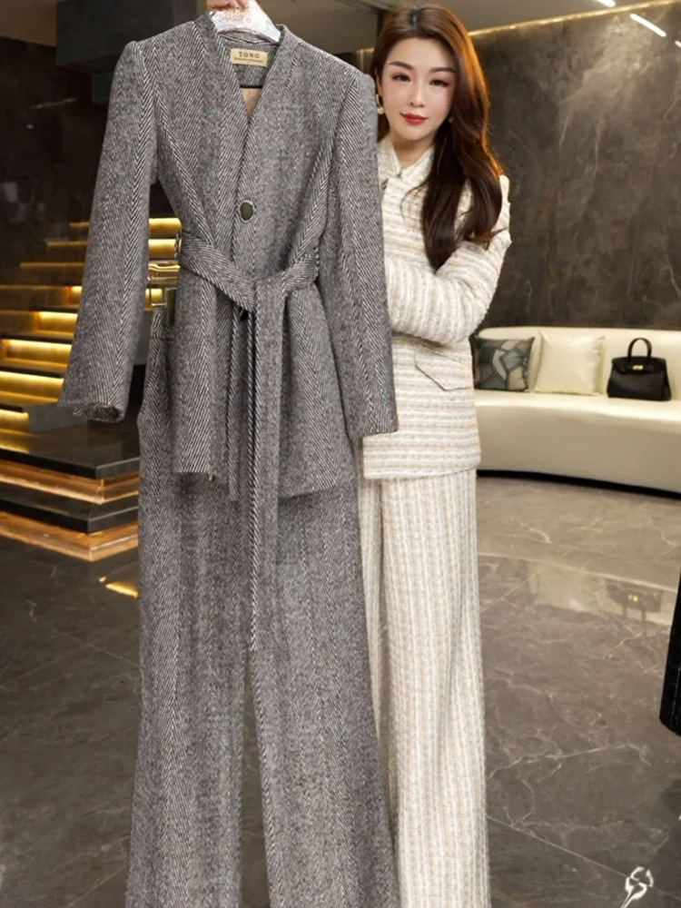 BZVW офисный женский комплект из двух предметов однобортный пиджак с v-образным