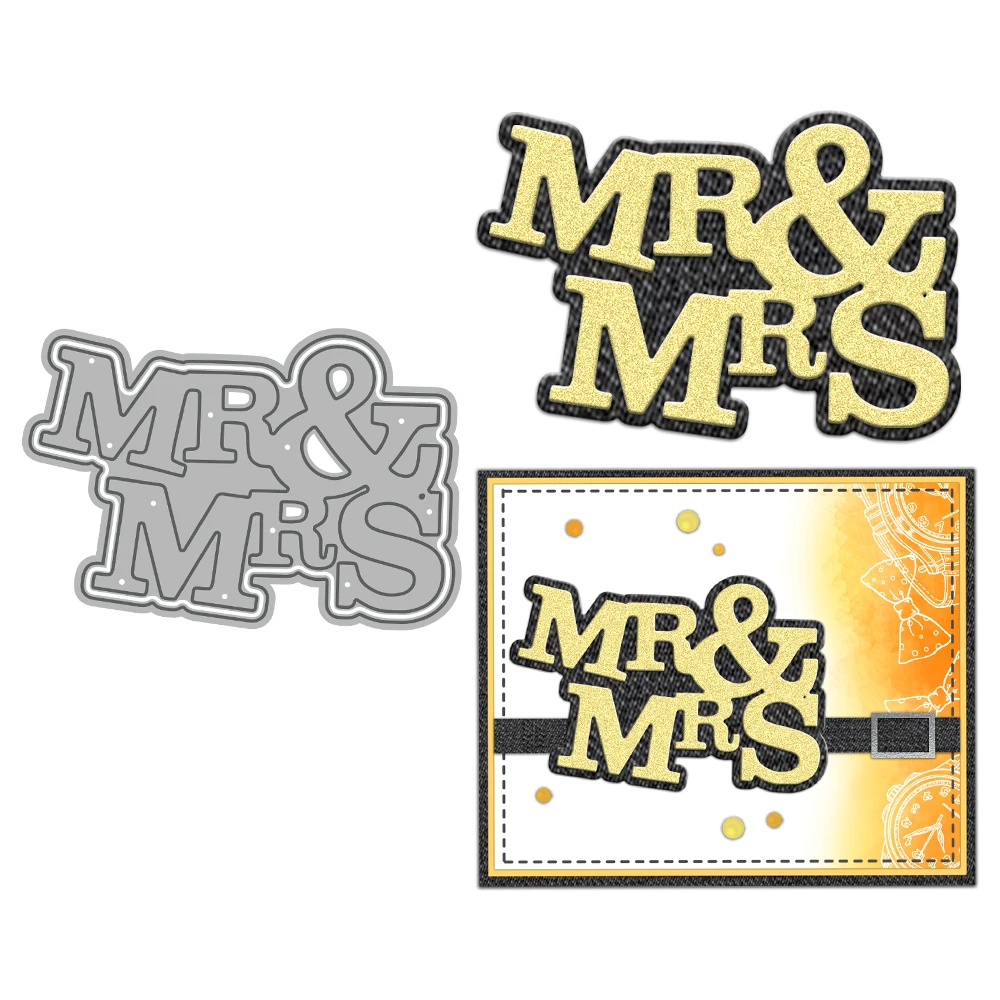 Универсальные Металлические Мини-штампы для рукоделия Mr &amp Mrs
