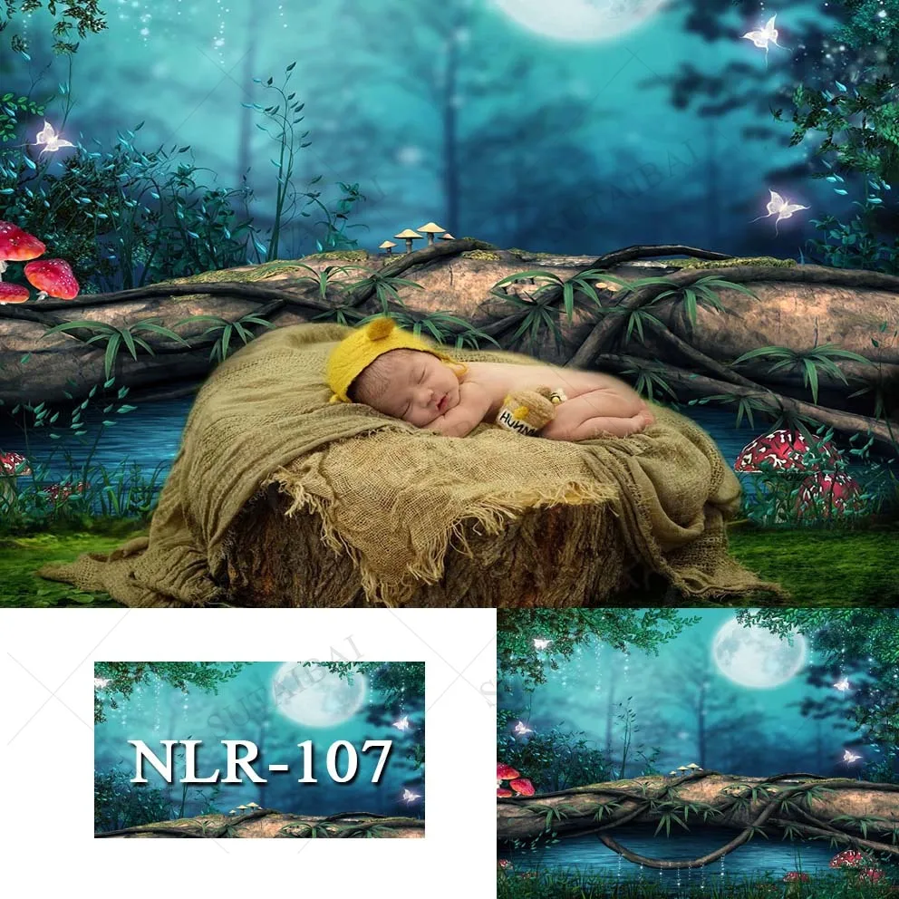 

Mystic Forest Dreamy Scene Photography Backgrounds River Lake Wonderland Moon Baby Celebrate Birthday Personalized Banner Poster