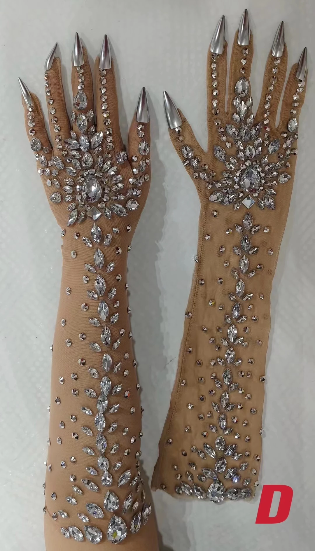 Блестящие прозрачные сетчатые длинные перчатки танцор певец аксессуары для