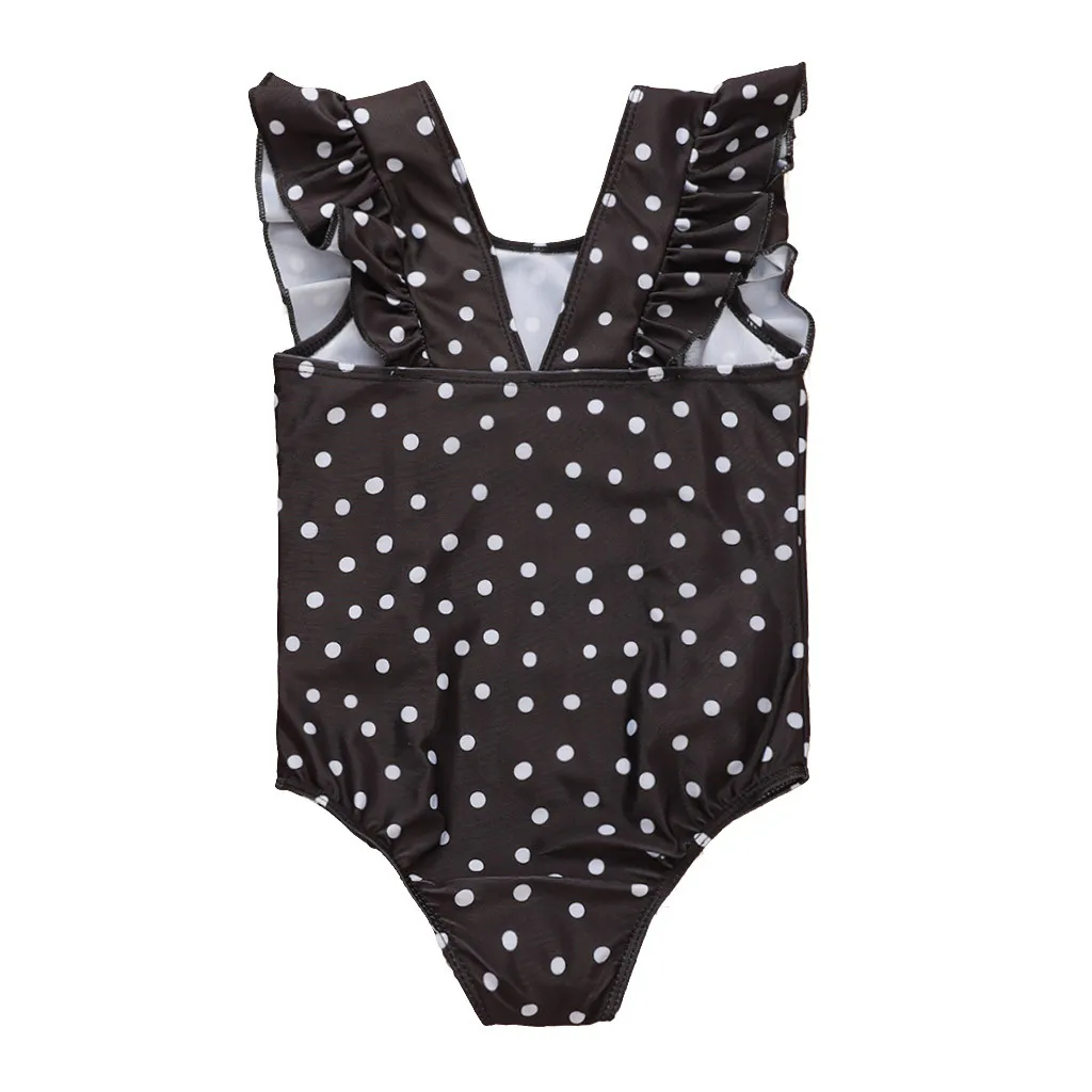 Женский слитный купальник в горошек с оборками | Детская одежда и обувь