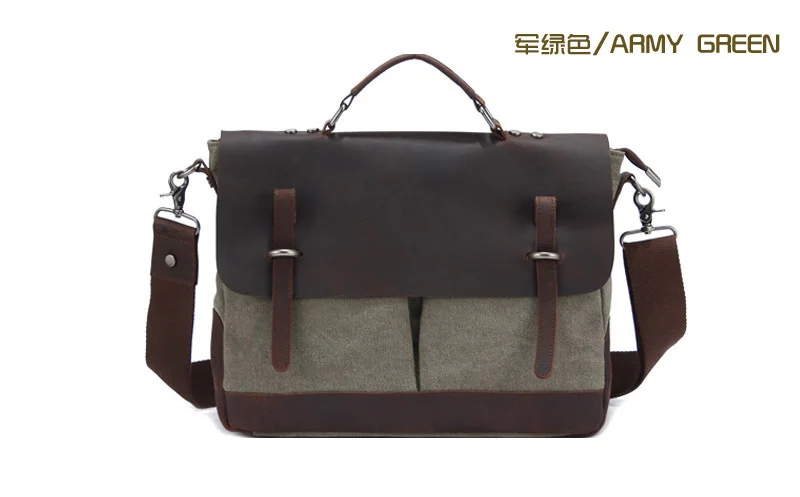 Crossbody High Bag quality Fashion Shoulder Canvas Tote Men's Briefcase bag Genuine Leather Business Messenger  Men
