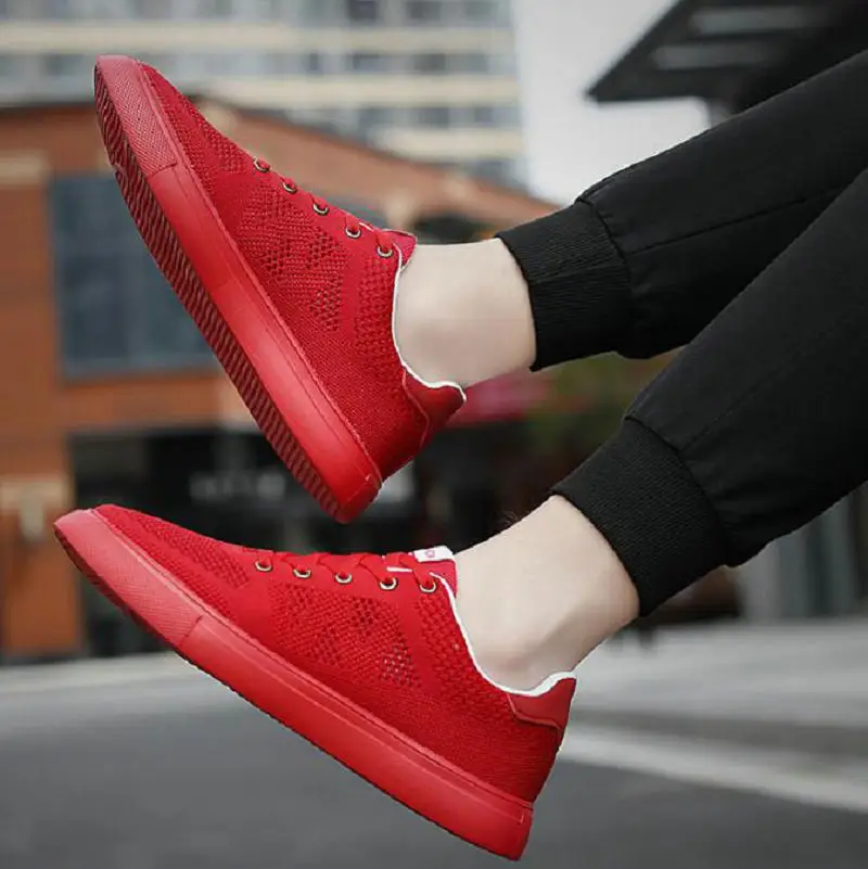 2022 Summer New Hollowed-Out Sports Shoes Dance Large 44 Net Red Couple's Small Red Shoes Running Training Shoes