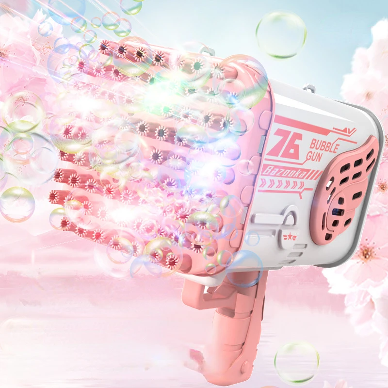 

69 Holes Automatic Gatling Bubble Guns Soap Bubble Magic Bubble Kids 2022 New Bathroom Outdoor Toys For Boys Girls Birthday Gift