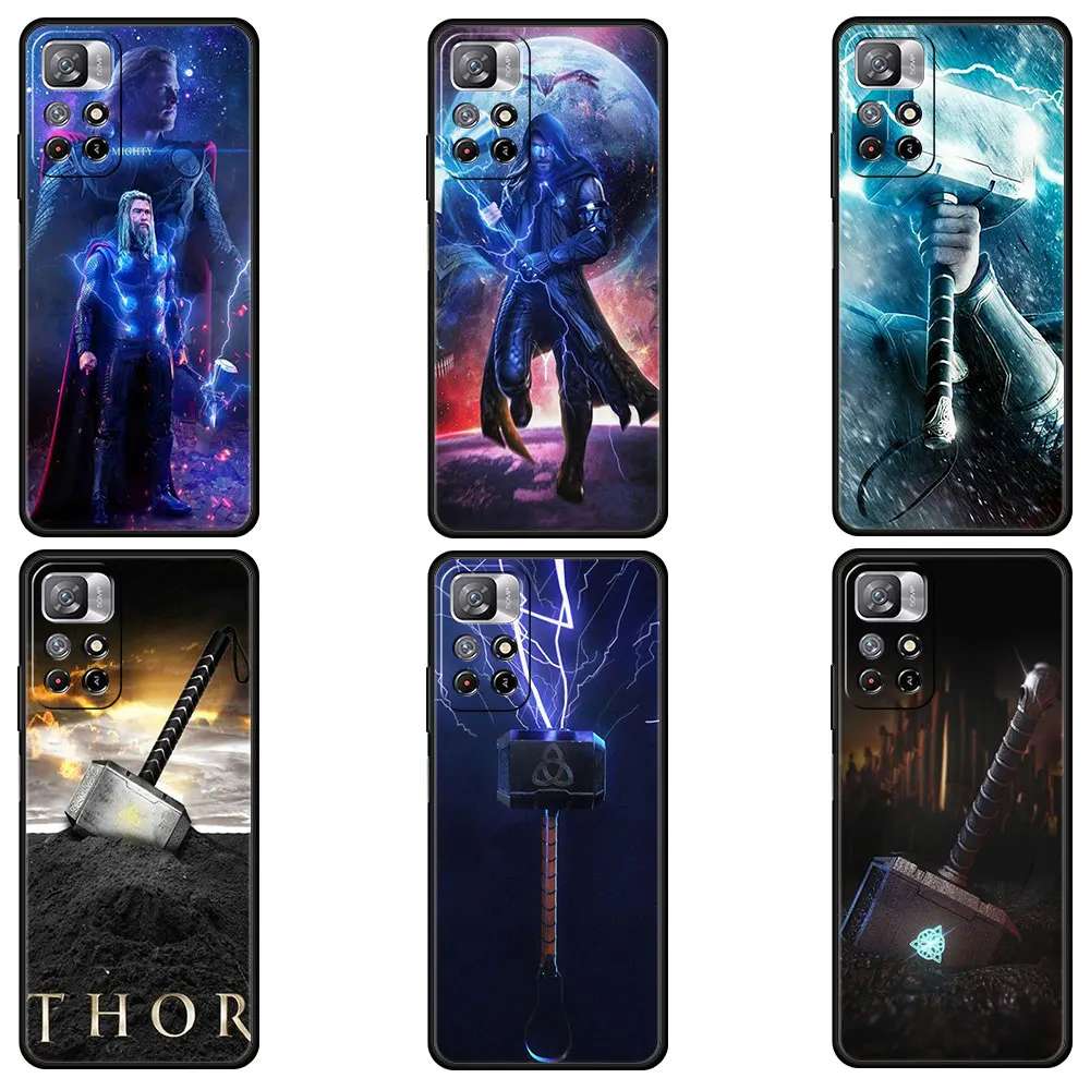 

Thor Hammer Case for Xiaomi redmi 9 9a 9c 8 k40 Marvel Coque Redmi note 10 11 pro 10pro 9pro 8pro 7 11t 9t 8t 9s Funda