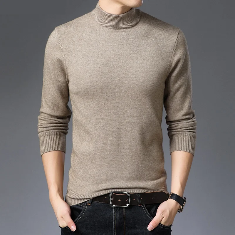 

2023 new Autumn winter sweater Men Half high collar long sleeve warm Knitted sweaters zde2796
