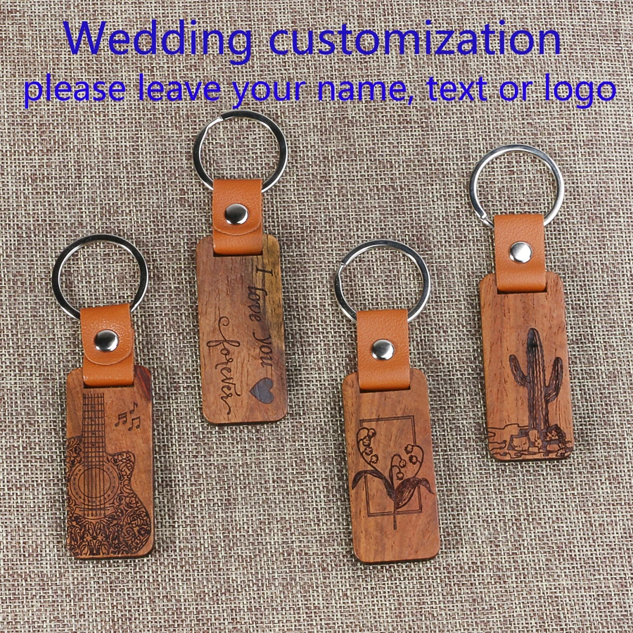 Цепочка для ключей из массива дерева модный круглый деревянный брелок с