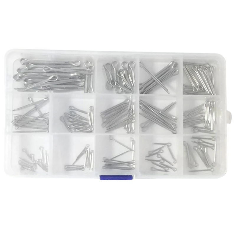 

150Pcs Split Pin Hairpin Pin Stainless Steel Spring Pin Latch Pin 304U Pin Box