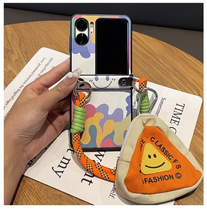 Симпатичный шарнирный кожаный чехол сделай сам для OPPO Find N3Flip N2Flip Huawei Pocket2 P50Pocket