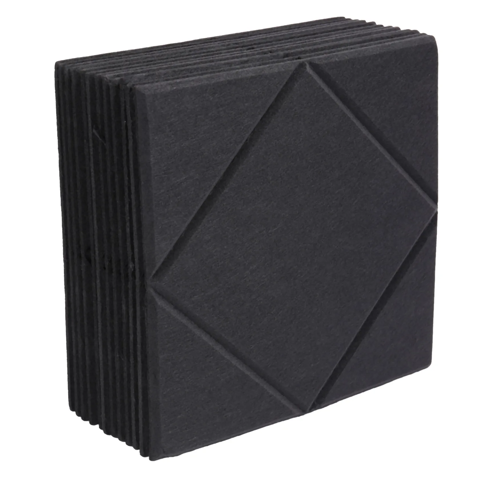 

12Pack Acoustic Panels Inner Square Shape Sound Proof Padding,12X12X0.4Inches Sound Dampening Panel Black