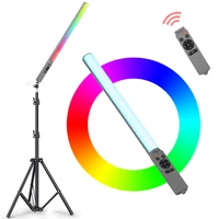 led light sticks rgb light wand photography light stick video lighting kit 30 color modes adjustable 3000k 6500k