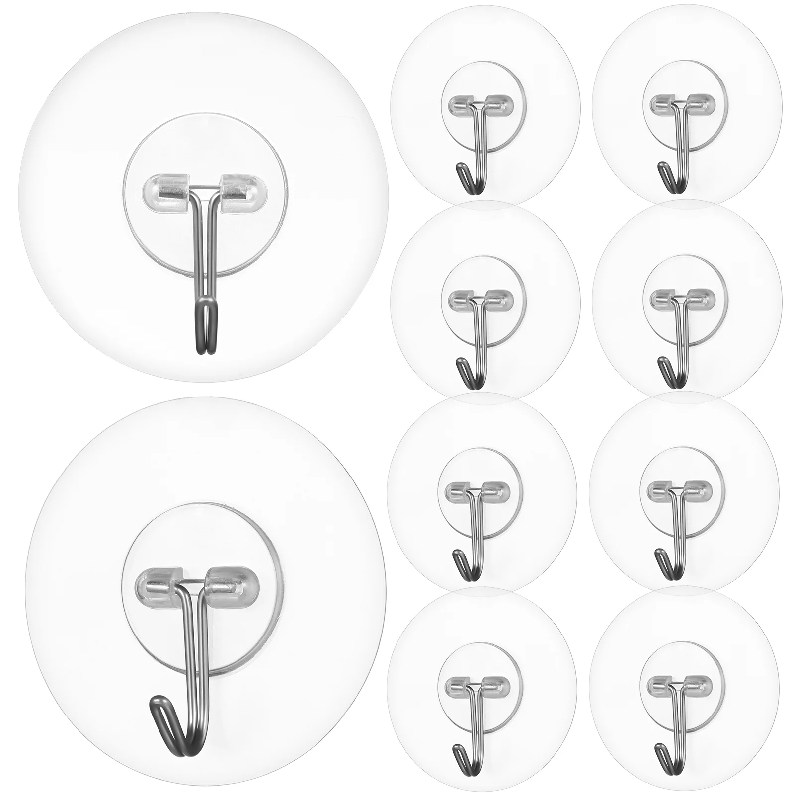 

12pcs Self Adhesive Hooks Round Hanging Hooks Sticky Hooks Heavy Duty Clear Hanger Hooks