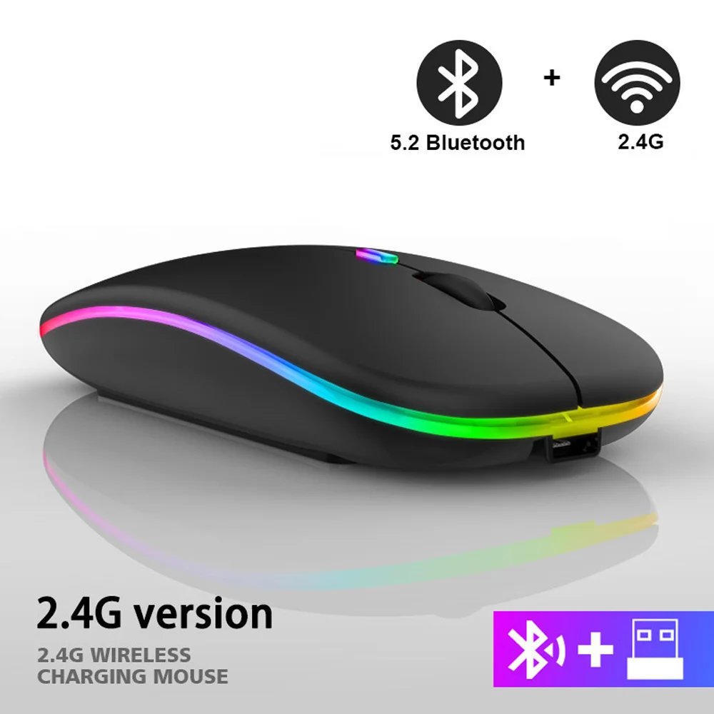 

2.4G Wireless Mouse RGB Rechargeable Bluetooth Mice Wireless Computer Mause LED Backlit Ergonomic Gaming Mouse for Laptop PC New