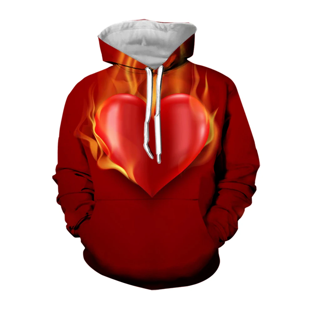 

Jumeast 3d Print Flame Heart Hoodies Cartoon Graphic Streetwear Oversized Baggy Hooded Sweatshirts Aesthetic Hoodie Men Clothing
