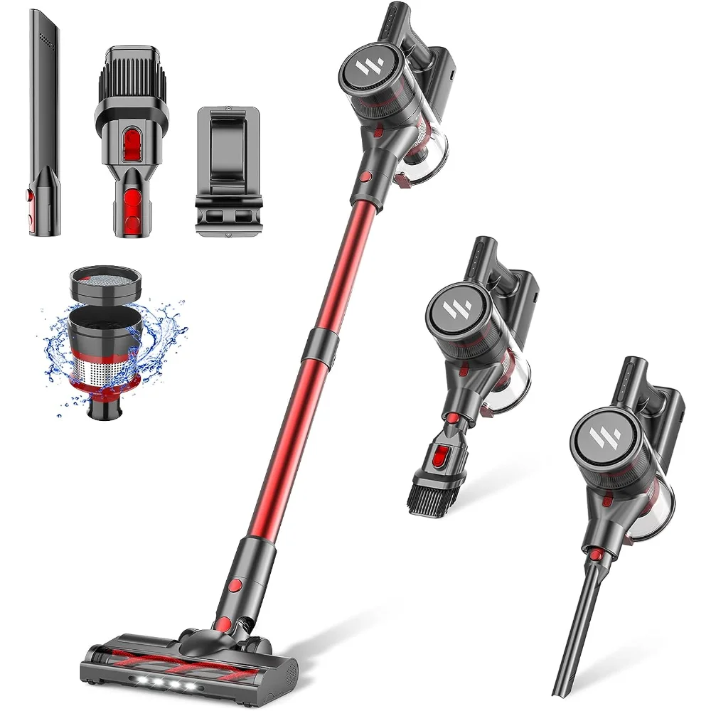 

ZokerLife Vacuum Cleaners for Home, Cordless Vacuum Cleaner with 2200mAh Powerful Lithium Batteries, Up to 35 Mins