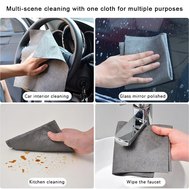 

5X Thickened Magic Cleaning Cloth Microfiber Surface Instant Polishing Household Cleaning Cloth For Glass Windows Mirror For Car