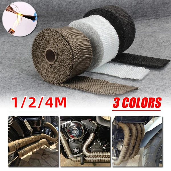 Roll Fiberglass Heat Shield Motorcycle Exhaust Thermal Tape Header Pipe Heat Wrap Tape Thermal Protection Pipe Insulat