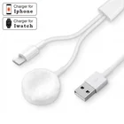 2 в 1 Беспроводное зарядное устройство для Apple Watch Series 5 1 2 3 4 USB Магнитный зарядный кабель для IPhone