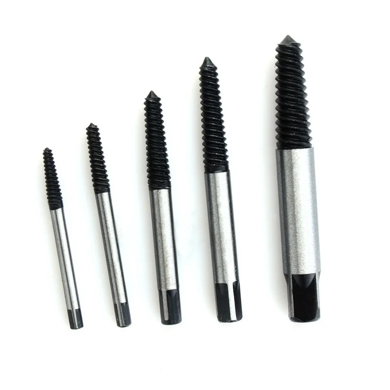 

5Pcs Screw Extractor Center Drill Bits Guide Set Broken Damaged Bolt Remover Removal Speed Easy Set
