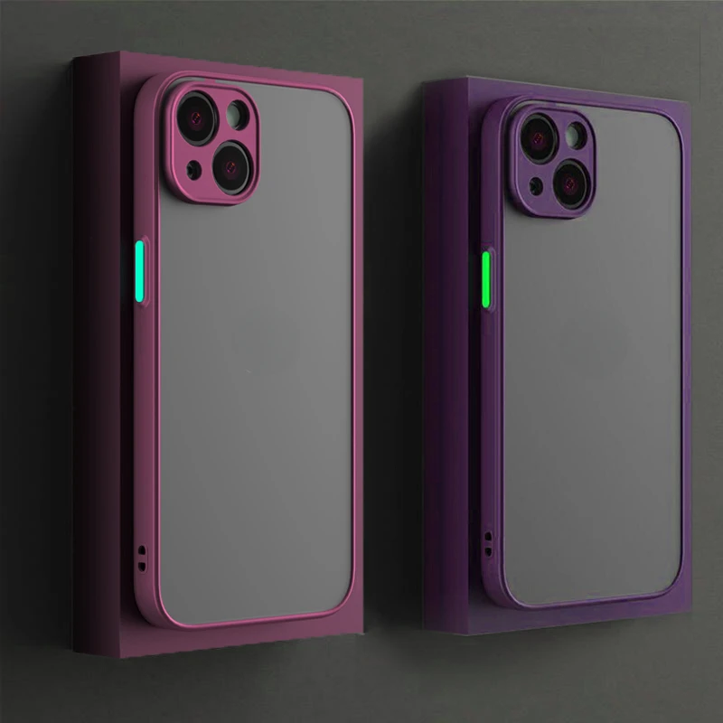 

Square Transparent Frosted Phone Case For iPhone 12 11 13 Pro Max Mini XS Max XR X 8 7 Plus SE 2020 Cover