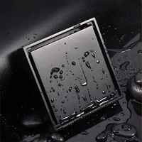 stainless steel floor drains invisible anti odor bathroom shower drain square kitchen waste filter drainage 1015cm blacksilver