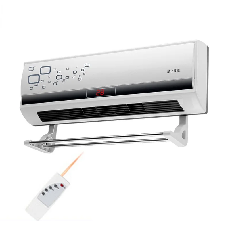 

220V Household Electric Heater Wall-mounted Remote Control Ceramic Thermal Heating Radiator Warmer Cooling Fans Ventilator