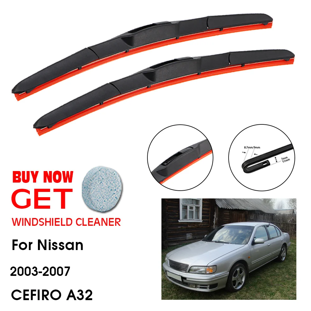 

Car For Nissan CEFIRO A32 22"+19" 2003-2007 Front Window Washer Windscreen Windshield Silica Gel Wiper Blades Accessorie