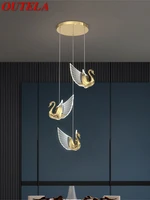 outela nordic pendant light creative swan chandelier hanging lamp modern fixtures for living dining room
