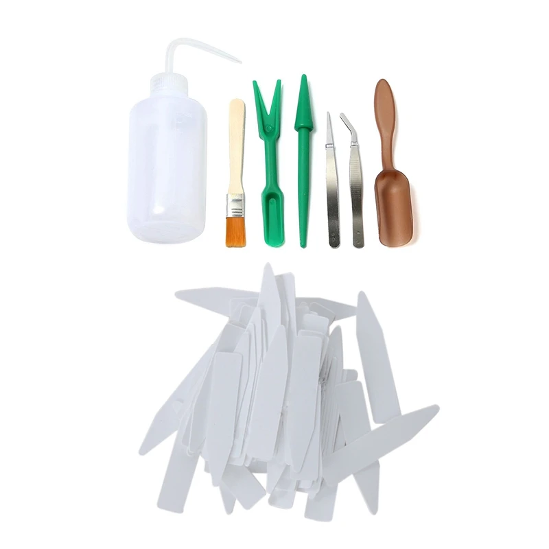 

107 Pcs Planting Tools Set: 7 Pcs Succulent Transplanting Tools & 100 Pcs PVC Plant Tag Flower Pot Plastic Label Sign