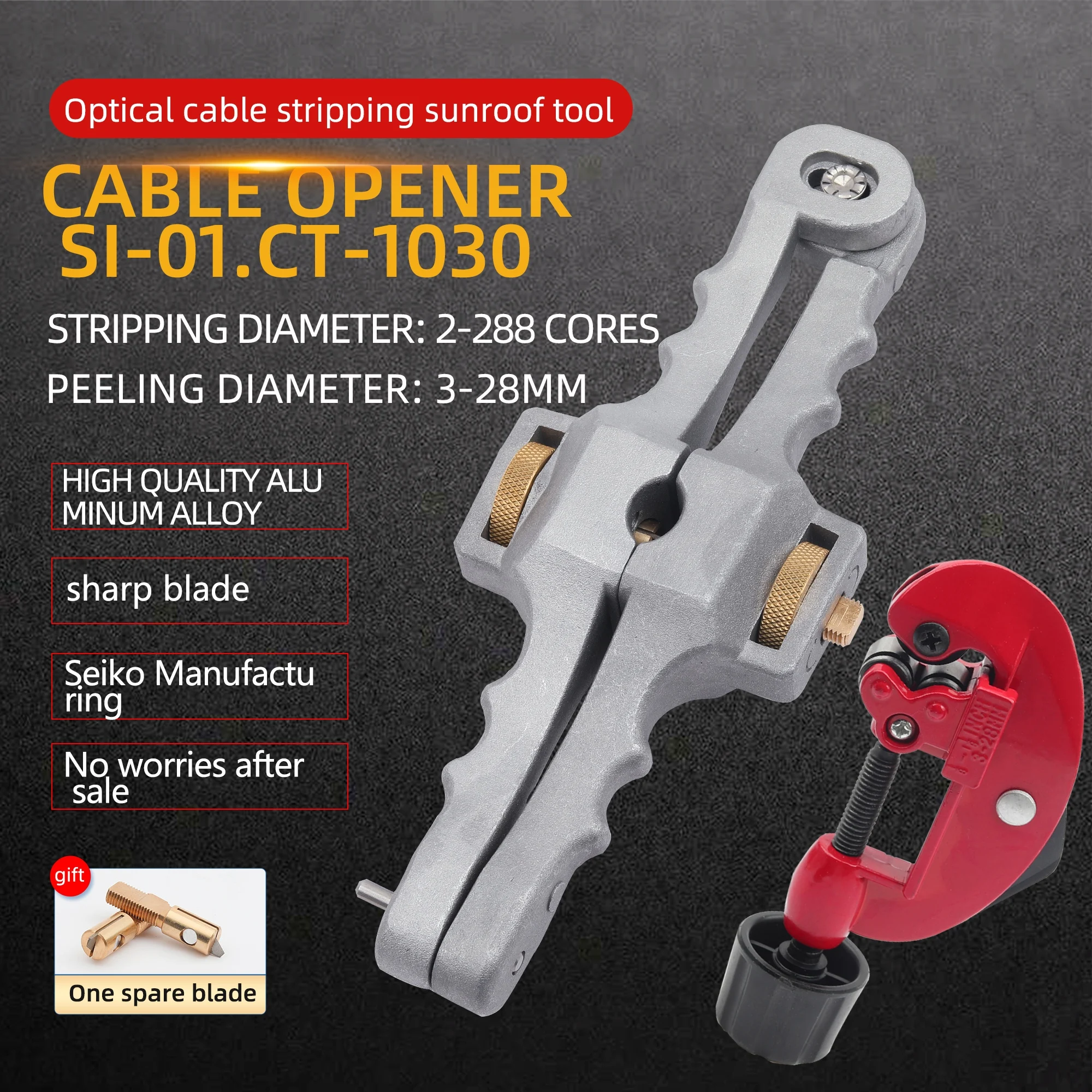 SI-01 Longitudinal Opening Knife and Tube Cutter Sheath Cable Slitter Fiber Optical Cable Stripper CT-1030