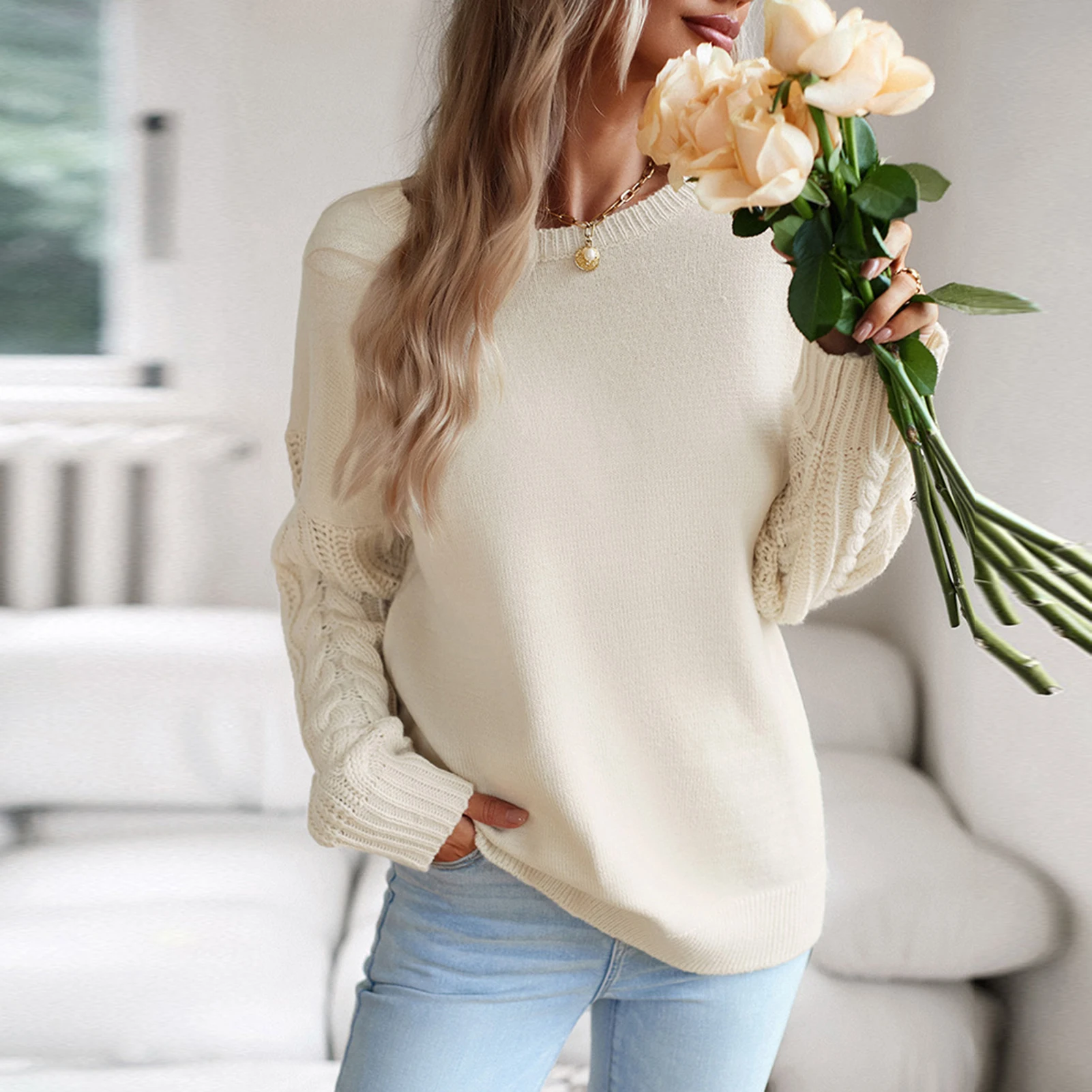 

Fashion Sexy Y2k Clothing Tops Twisted Sweater Pullover Solid Color Loose Loose Knitting Sweaters Pullover Knitted Outerwear