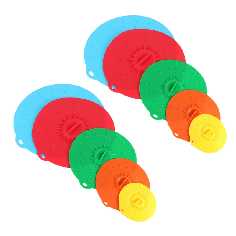 

New Set Of 10 Silicone Microwave Bowl Cover Cooking Pot Pan Lid Cover-Silicone Food Wrap Cooking Tools Kitchen Utensil