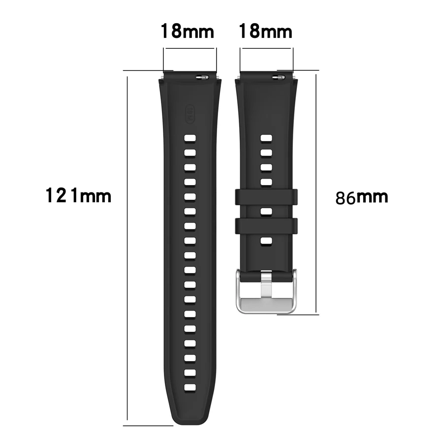 Фото Силиконовый ремешок 22 мм 18 мм для Huawei Watch GT4 5 6 41 мм 46 мм Спортивный ремешок для Huawei Watch GT4 GT5 GT6 41 мм/46 мм Браслет Ремешок для часов №4