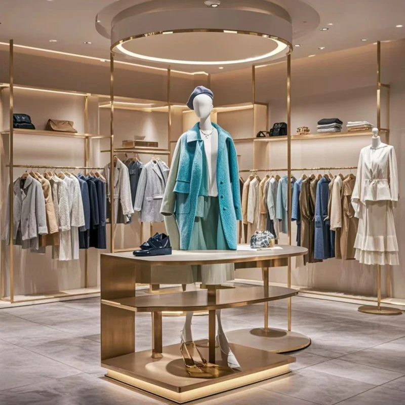 [На заказ] металлическая полка для одежды на заказ выставочный стенд женского