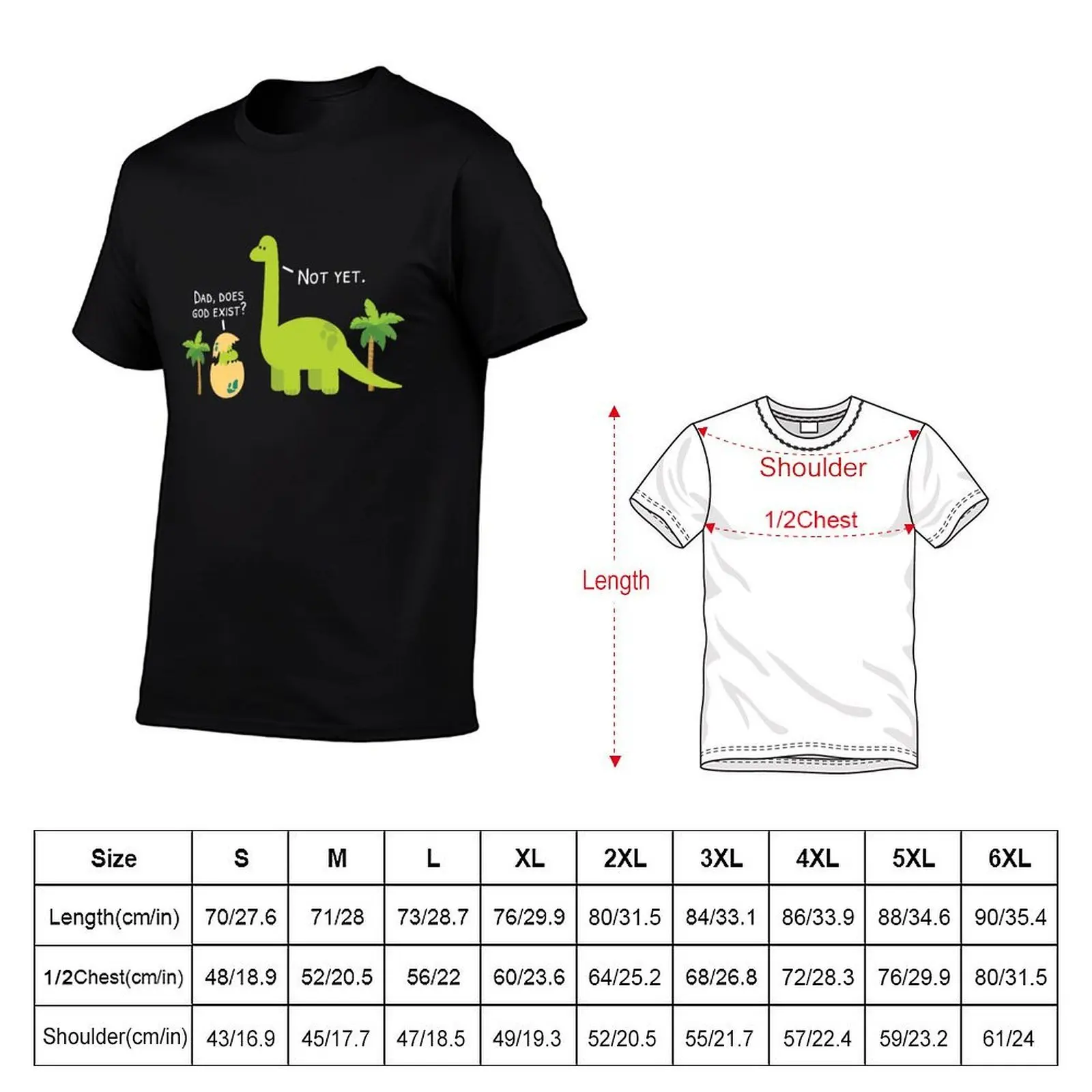 Футболка с принтом «Dinosaur Atheist, Does God Exist Yet», универсальный топ с короткими рукавами и принтом (art.: 3920dbe582987) - 3920dbe582987