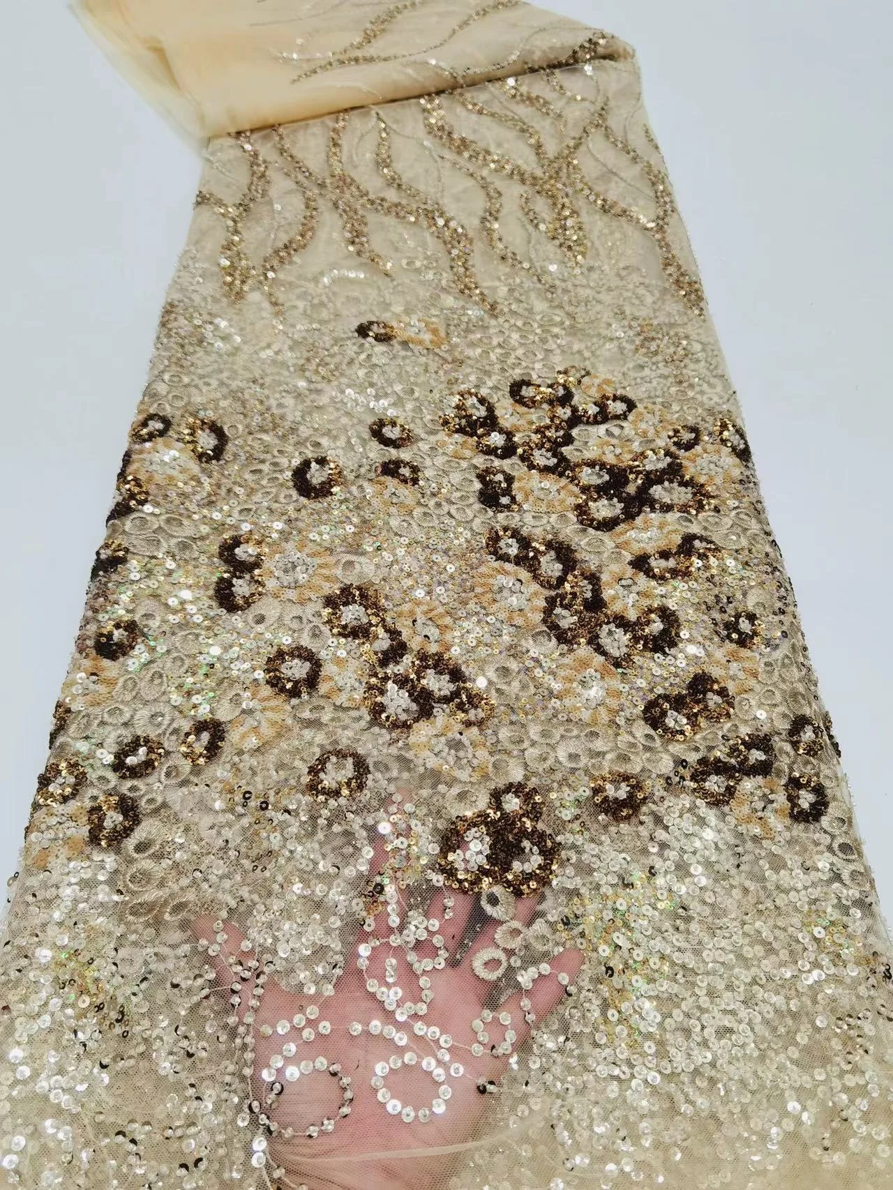 

Африканские блестки Тюлевая сетчатая кружевная ткань 2022, высококачественные кружевные нигерийские сетчатые кружевные ткани beades для женвечерние вечернего свадебного платья