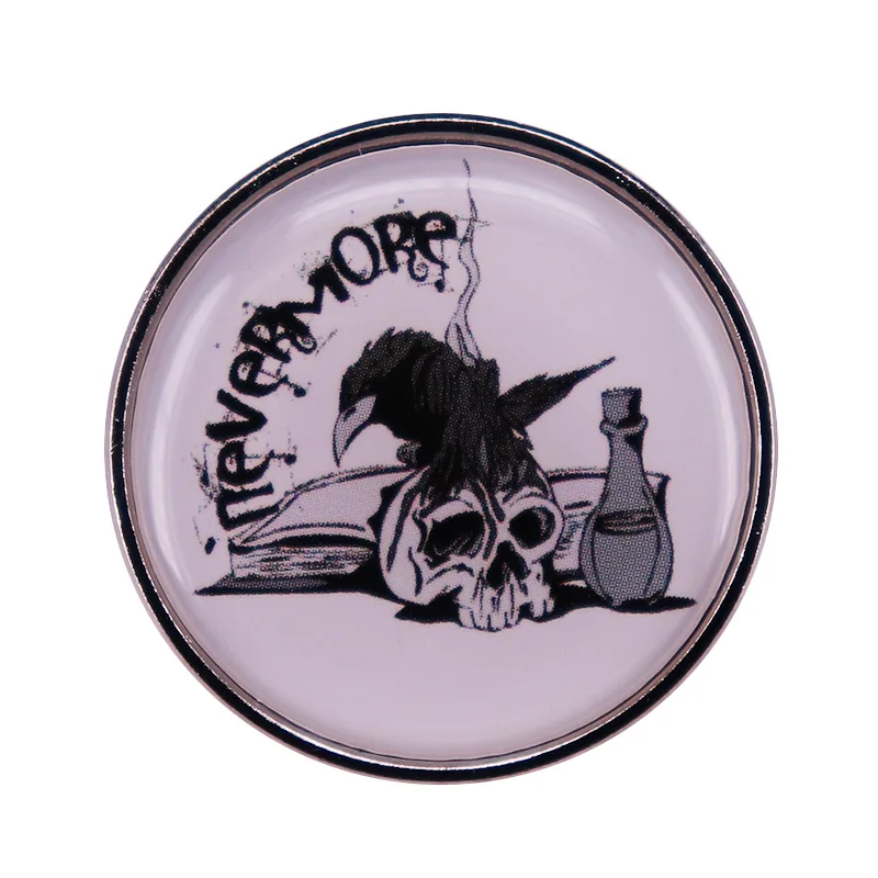 

The Crow's Head and Skull Are Poetic Television Brooches Badge for Bag Lapel Pin Buckle Jewelry Gift For Friends