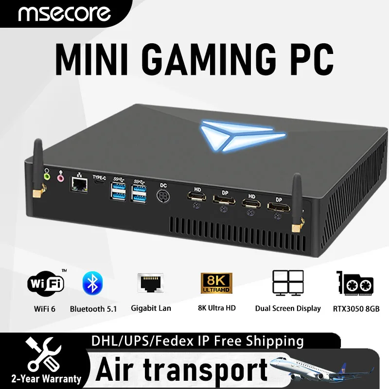 MSECORE Intel Core i5i7i9 RTX3050 8G Dedicated Card Mini PC Windows 11 Game Desktop Computer Linux 2*DP 2*HDMI2.1 8K Wifi6 BT5.1