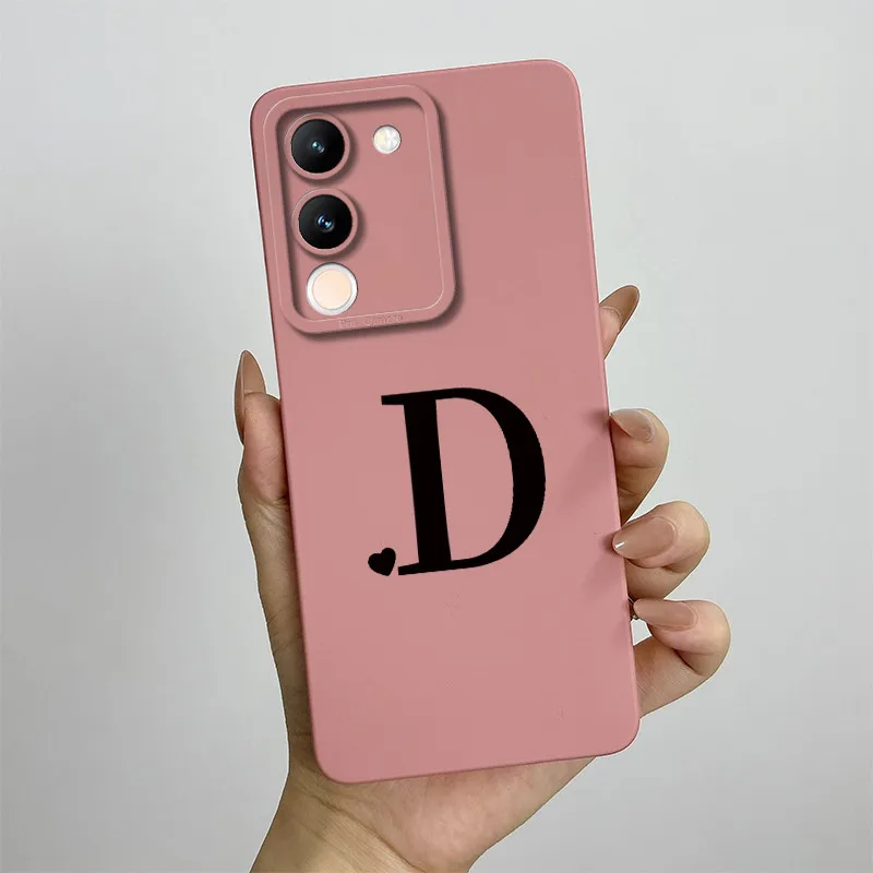 Чехол для Vivo V29e vivo Y200 5G чехол Pro IND квадратный силиконовый с милыми буквами и