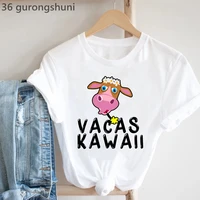 kawaii caw mooo graphic print tshirt women summer fashion flowers t shirt femme harajuku shirt tumblr clothes t shirt streetwear