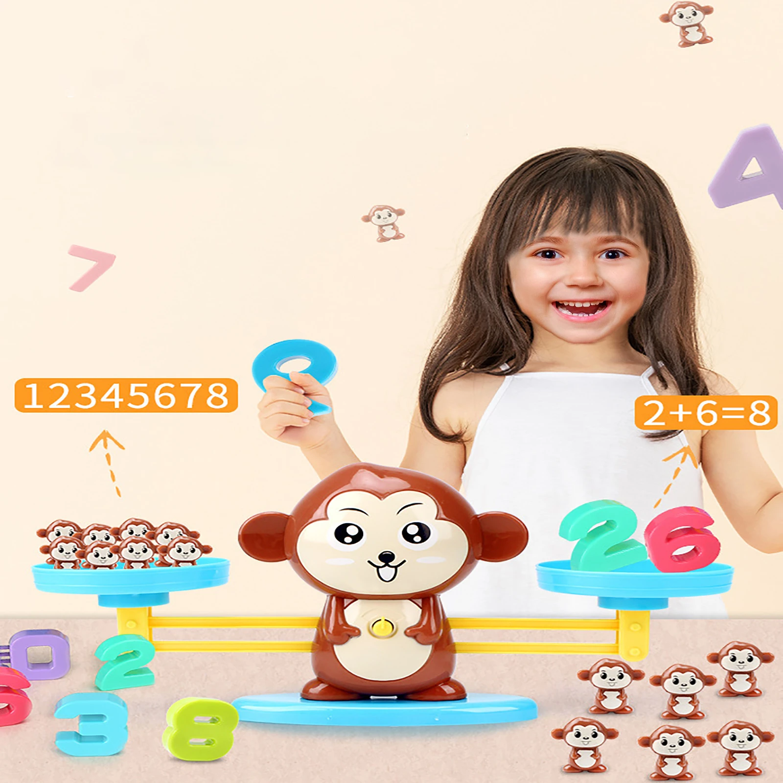 Игра с подсчетом веса обезьяны математические обучающие игрушки для
