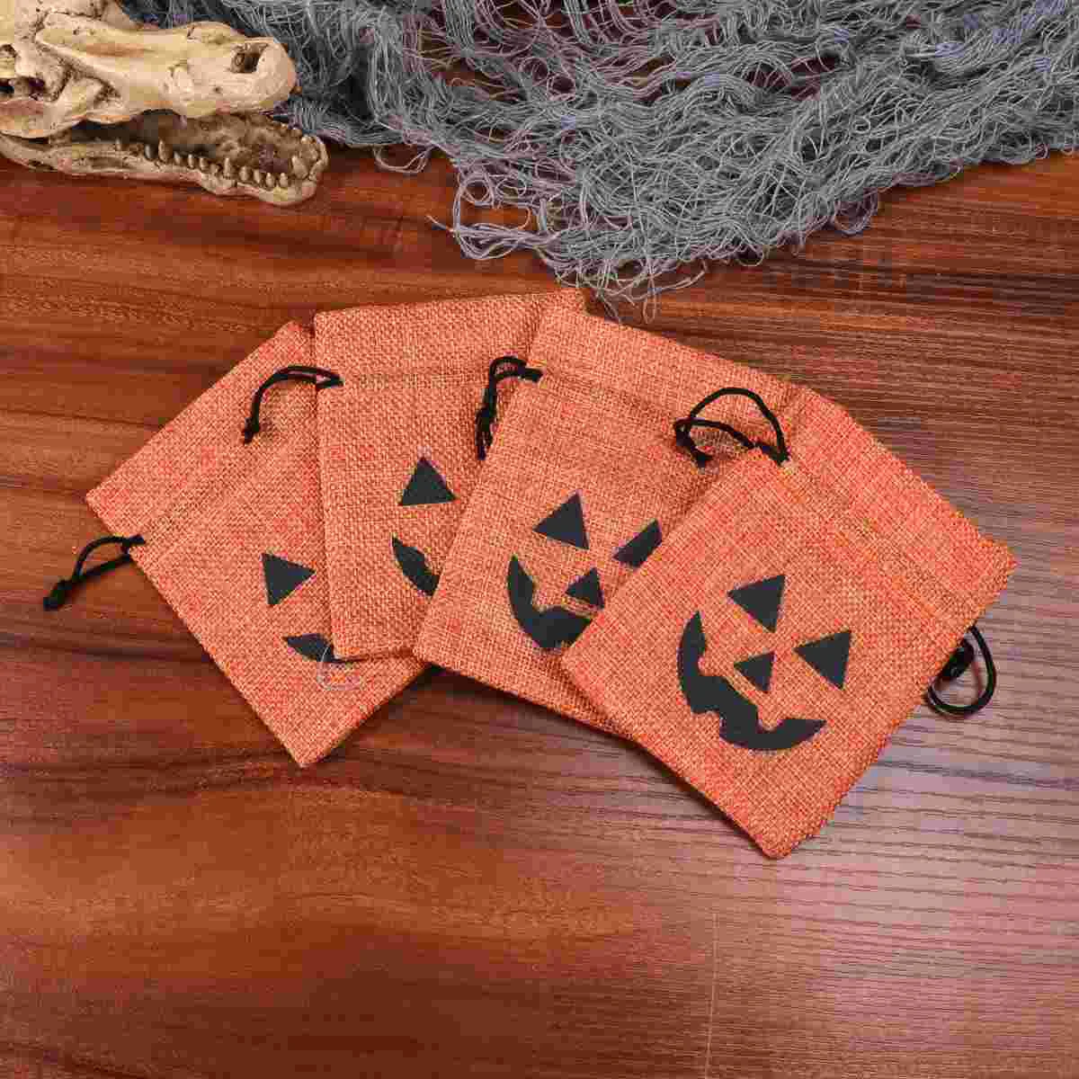 

10 Candy Bags Drawstring Bags Wedding Favor Gift Bags Bags Pumpkin Treat Bags