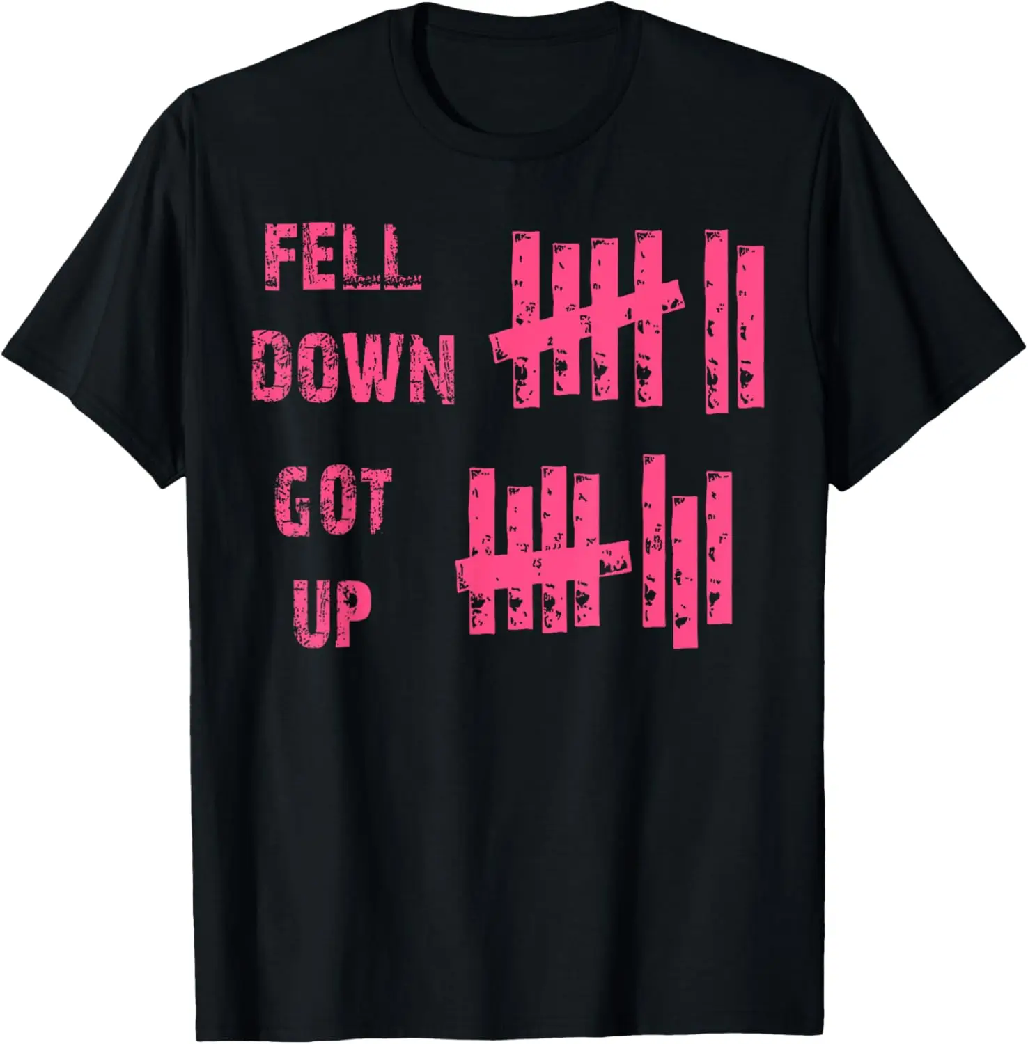 Мотивационная вдохновляющая мужская и женская футболка Fell Down Got Up