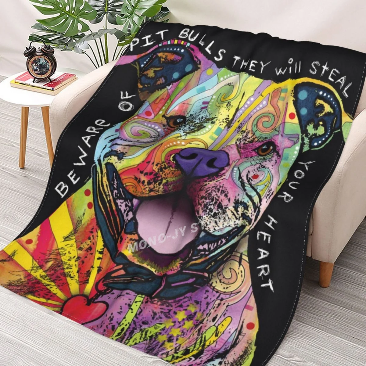 

Pit Bull Throws Blankets Collage Flannel Ultra-Soft Warm picnic blanket bedspread on the bed