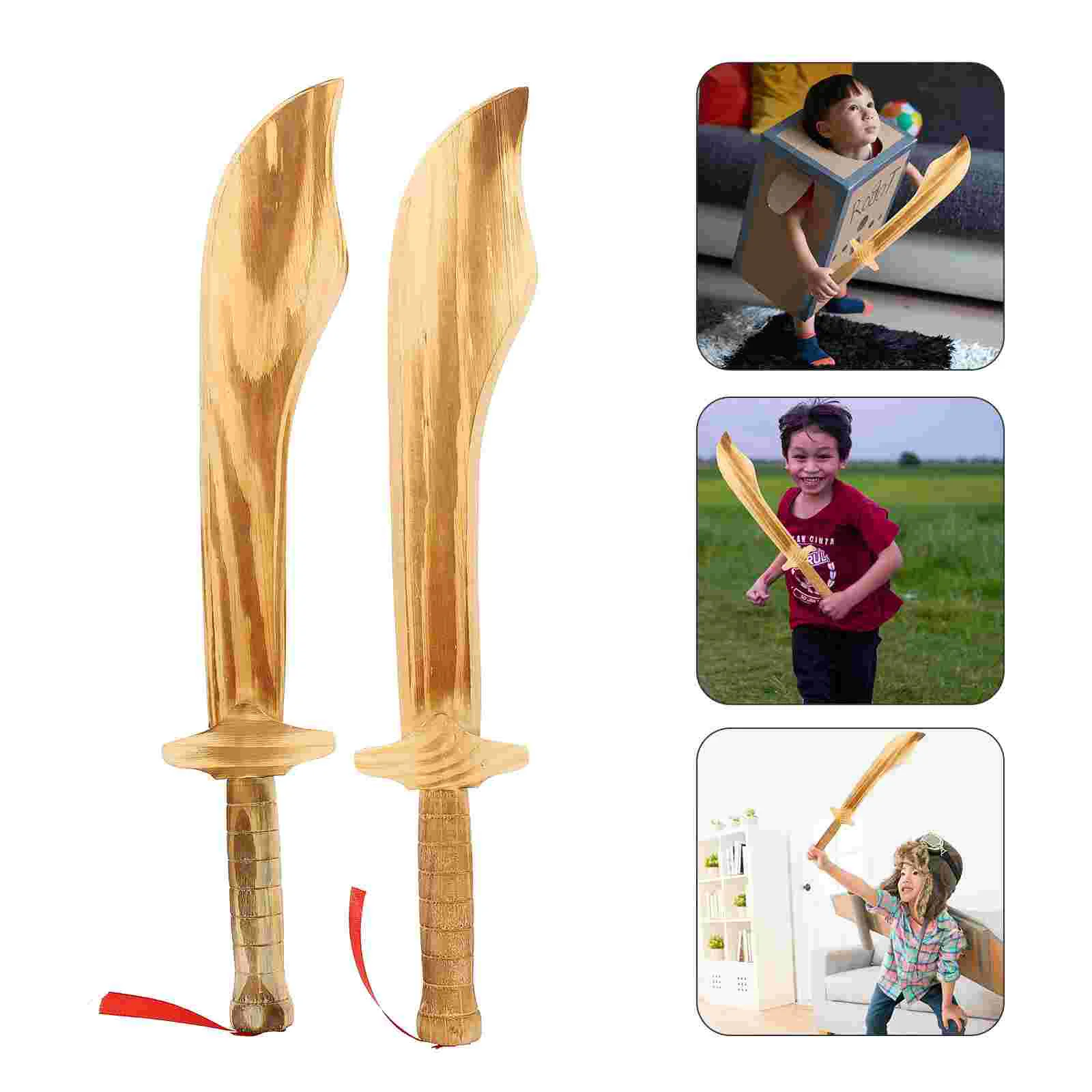

2pcs Wooden Kids Sword Children Wood Party Cosplay Wood Toy Sword