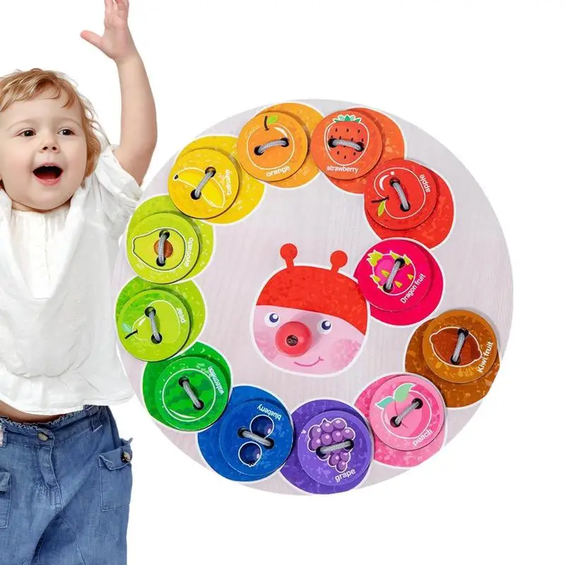 

Wooden Lacing Toy Threading Lacing Toys Puzzle Threading Board Threading Lacing Toys Montessori Stringing Fine Motor Skills Toy